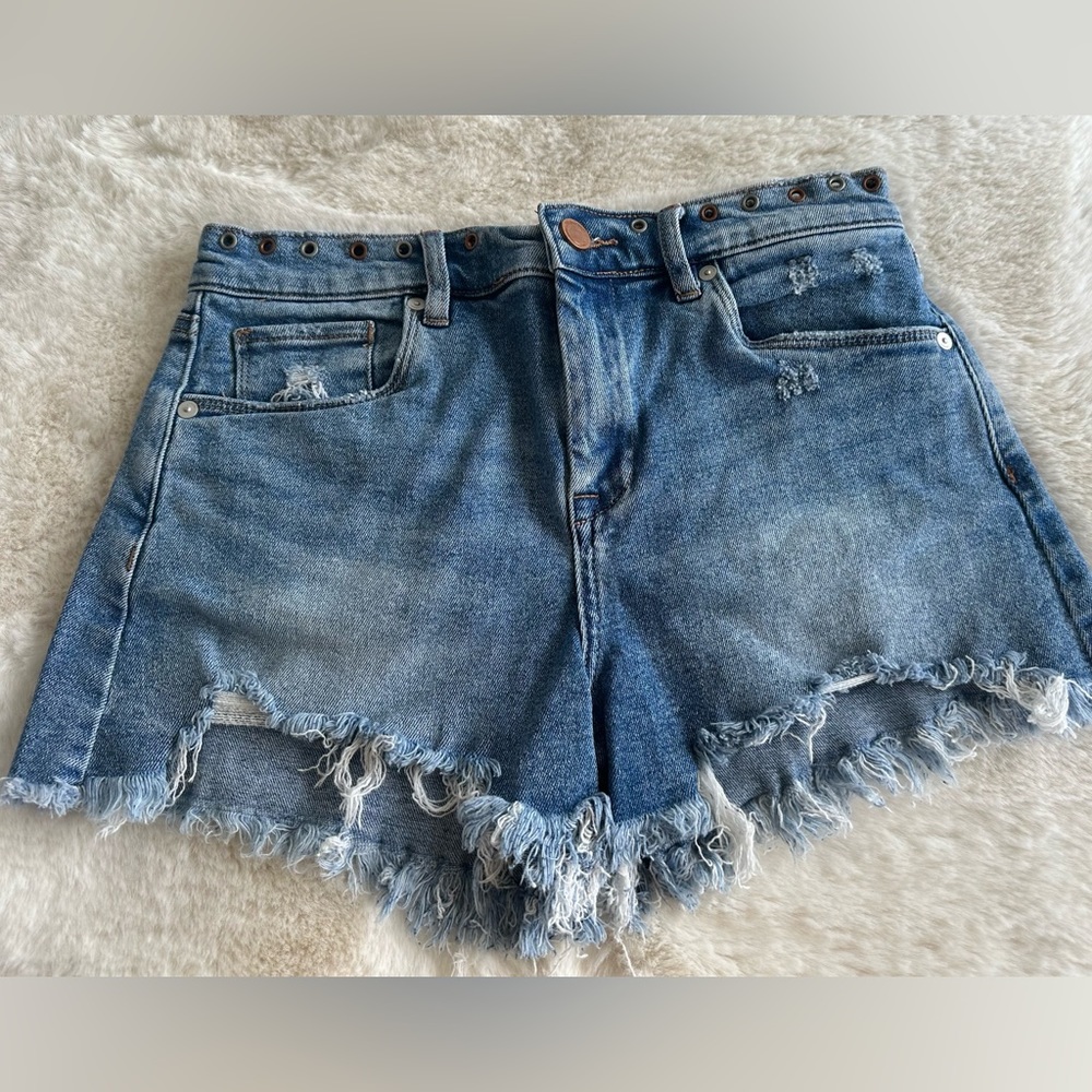 BLANKNYC the barrow vintage high rise jean shorts distressed sz 27